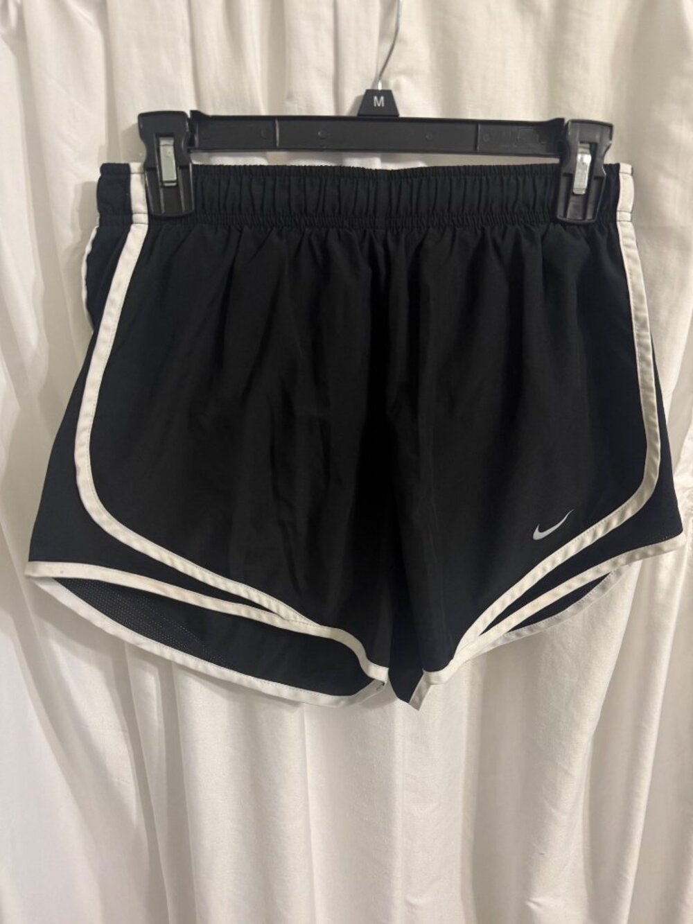 Nike Womens Black & White Dri-Fit Running Shorts Medium